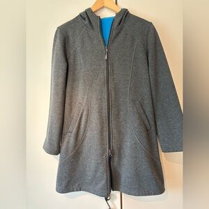 Athleta Gray Fleece Coat with 2-way zipper